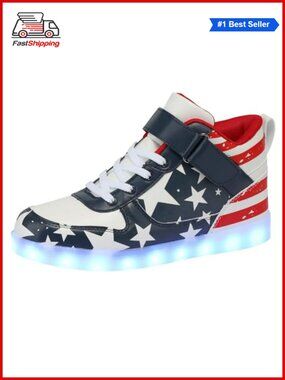 ✨ LED Light Up High Top Sneakers USB Rechargeable Glowing Dancing Shoes Unisex
